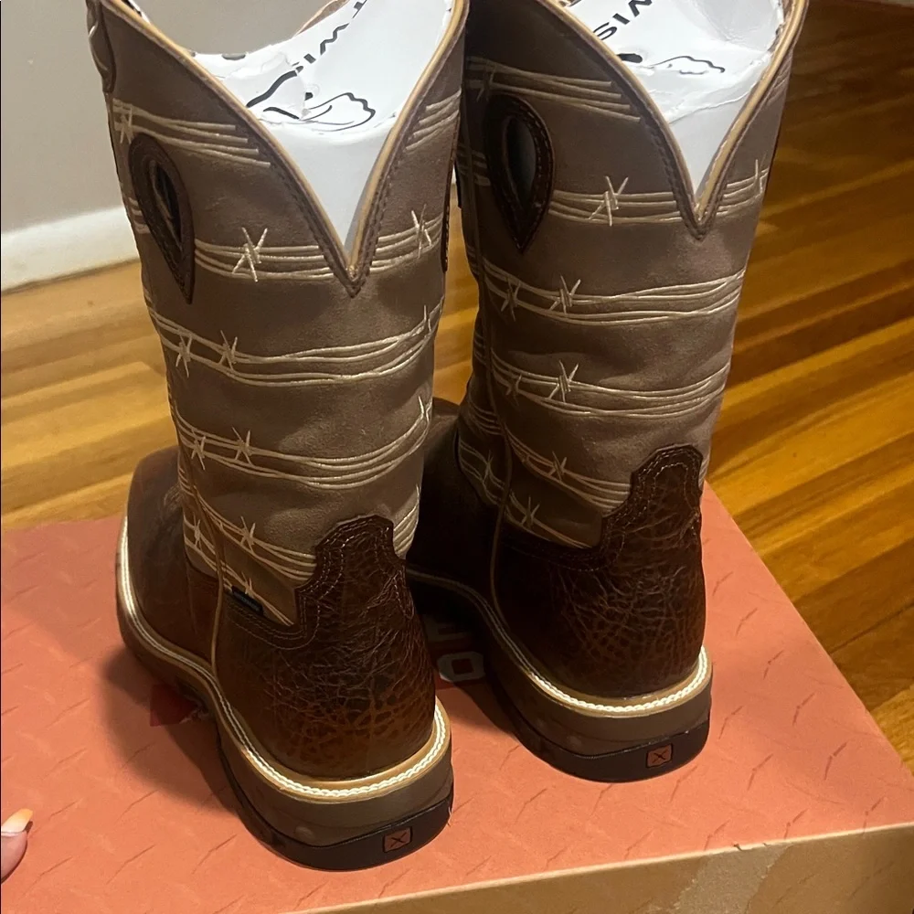 Twisted X Dark Brown and Tan Work Boots - Picture 4 of 7